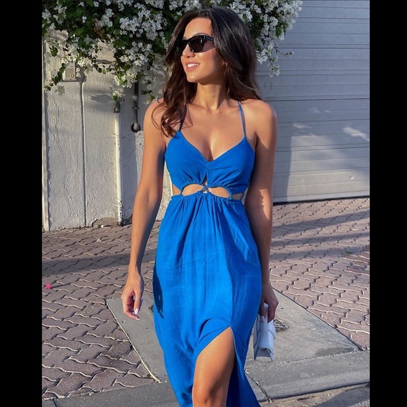 Zara CUT OUT LINEN BLEND DRESS - Picture 3 of 16